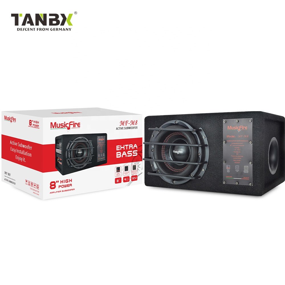 New Audio System Mini Size Active 8 Inch Car Subwoofer Bass Woofer with Max Power 2000 Watts High Power Amplifier Bass Speaker