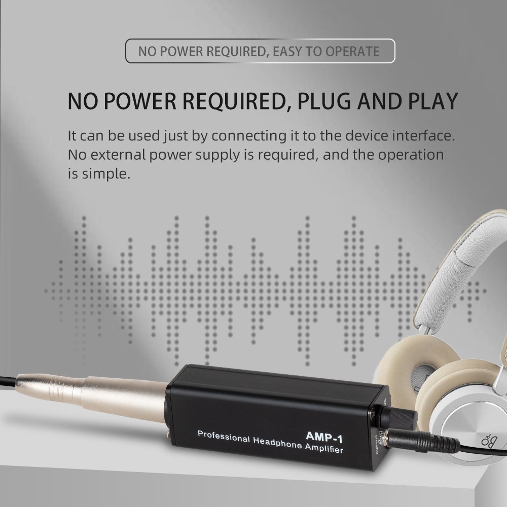 Professional Passive Headphone Converter XLR Stereo Audio Plug & Play with Volume Control for Live Stage Recording Monitoring