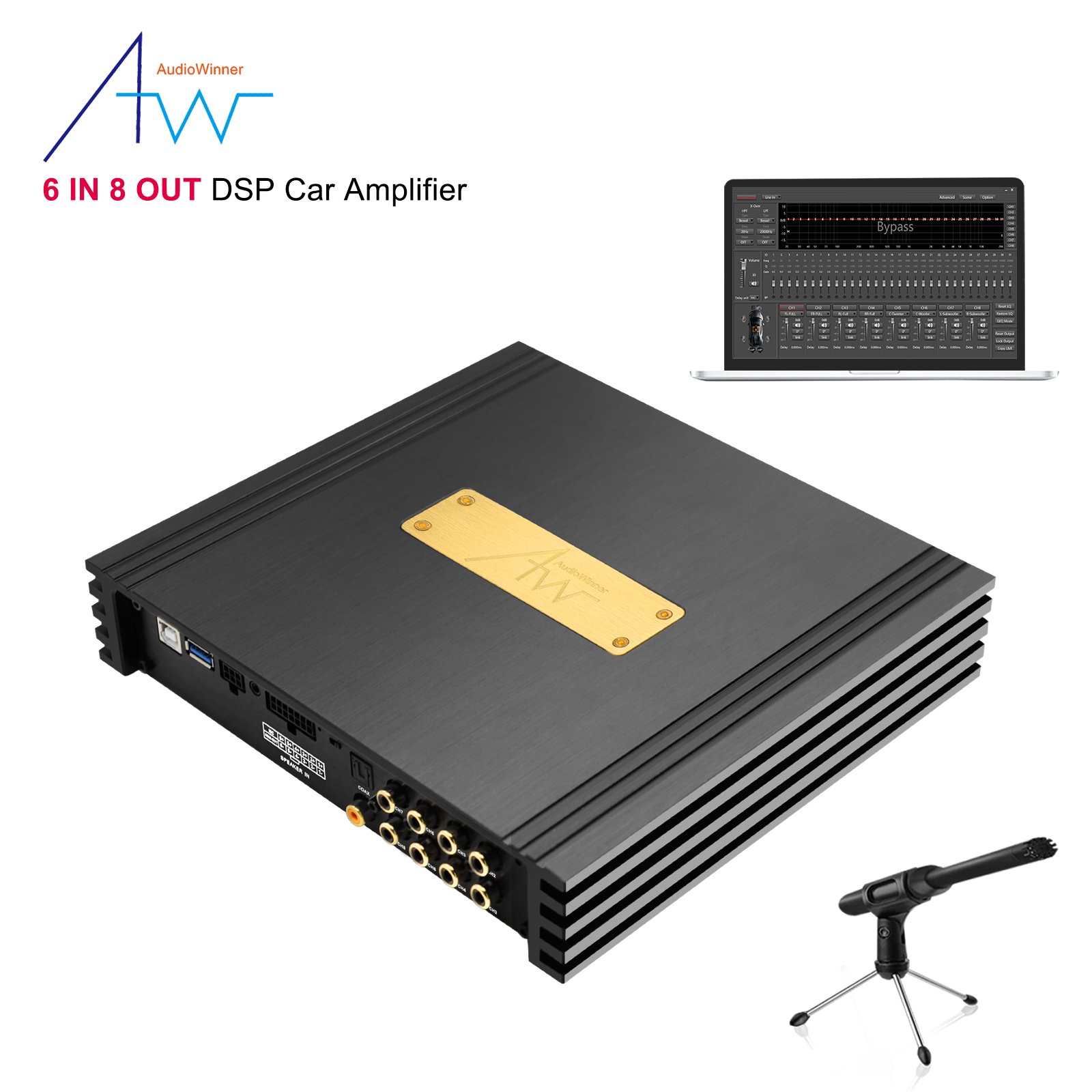 AudioWinner T68.6D Car DSP Processor Digital Designs Car Subwoofer Amplifier Power Audio Subwoofer Amplifier Car