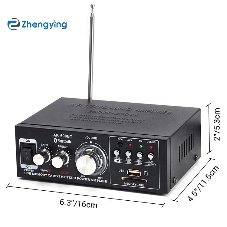 Foshang Zhengying AK-698BT BT 5.0 Wireless Hi-Fi Audio Power 12V Amplifier