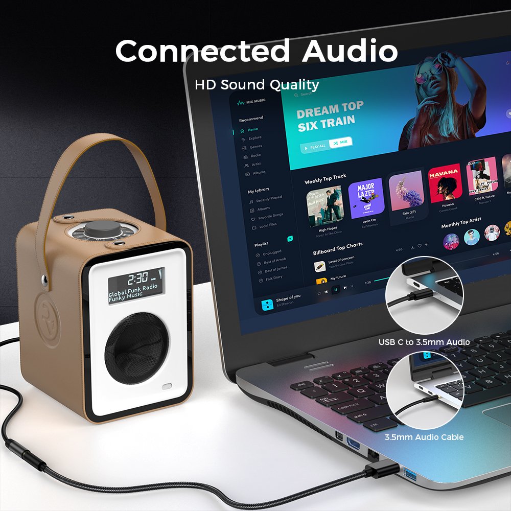 UNIEAN Wholesale 3.5MM Audio Aux to Type-C Cables USB a Male 3.5MM Audio Female Microphone Cables for Iphone to Android