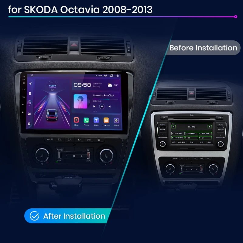 Junsun V1 Carplay Android Car Radio for SKODA Octavia 2 A5 2008-2013 Car DVD Player for SKODA Octavia 2 A5 Car Radio Stereo