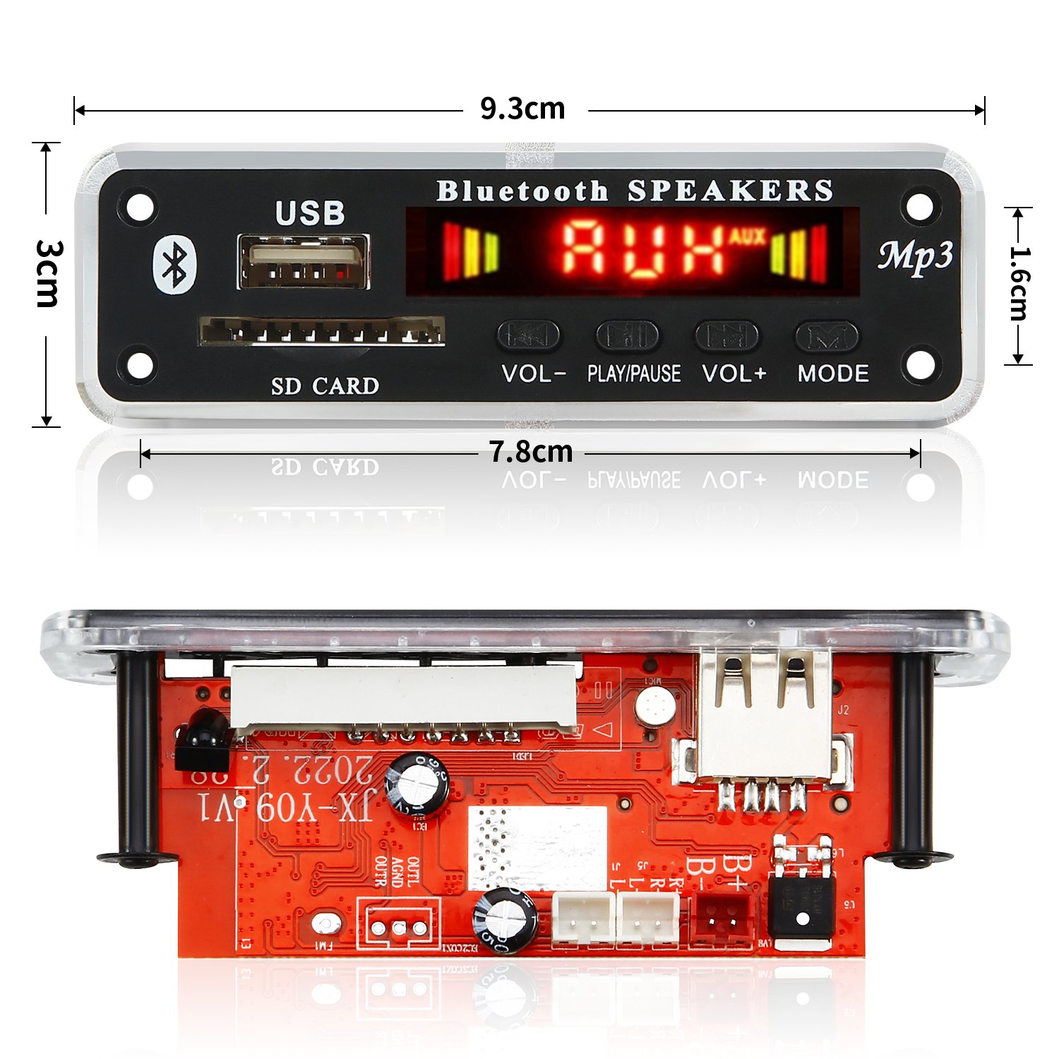 40W 12V MP3 Decoder Board 50W Amplifier 20W 5V 18V Bluetooth 5.0 USB TF FM Radio Module Mini Car Speaker Handsfree Audio Player