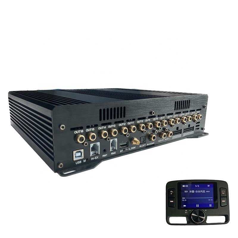 800W 14 Channel 16 DSP System Car Amplifier Audio Bass Class AB Car Power Amp Subwoofer