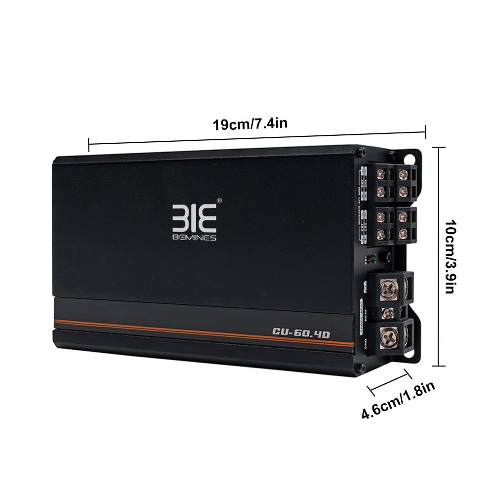 CU-60.4 Class D 4 Channels Car Amplifier 12V Small Size Car Power Amplifier Mini Amplifier