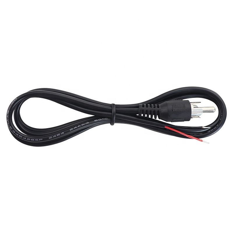 1m Custom RCA Male Plug to Bare Stripped Wire Tinned Ends Cable