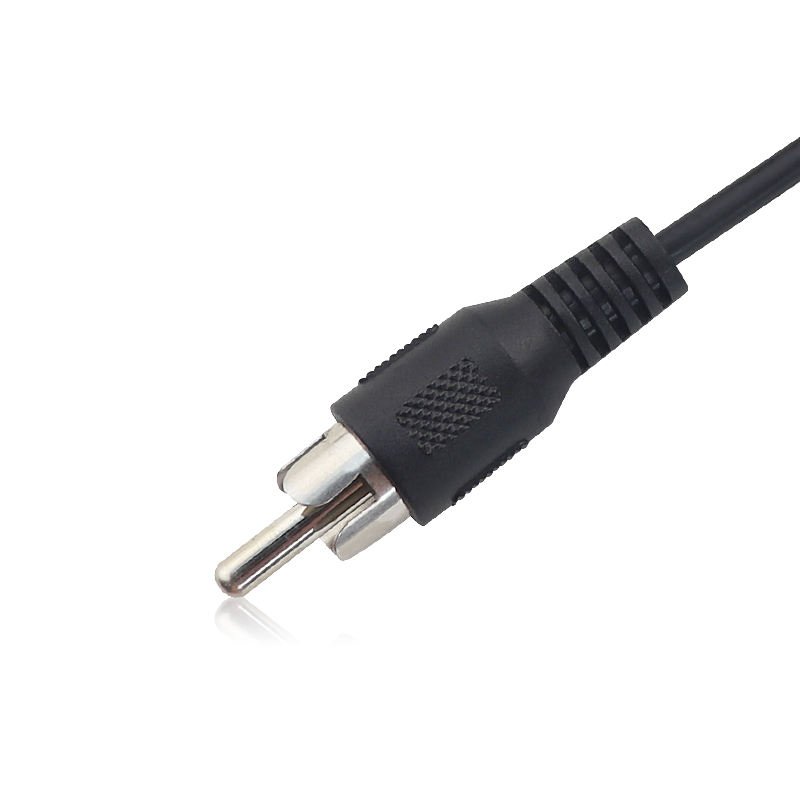 1m Custom RCA Male Plug to Bare Stripped Wire Tinned Ends Cable