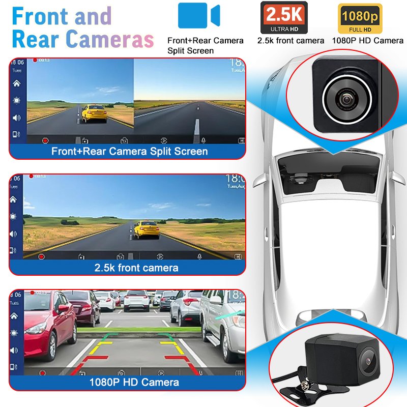 8.9 Inch Dual Recorder Wireless Carplay AI Smart GPS Navigation Display Support Voice Assistant Car Screen Carplay Navigation