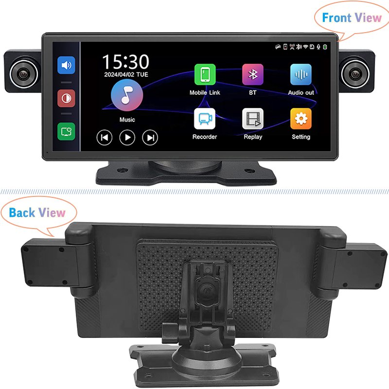 8.9 Inch Dual Recorder Wireless Carplay AI Smart GPS Navigation Display Support Voice Assistant Car Screen Carplay Navigation