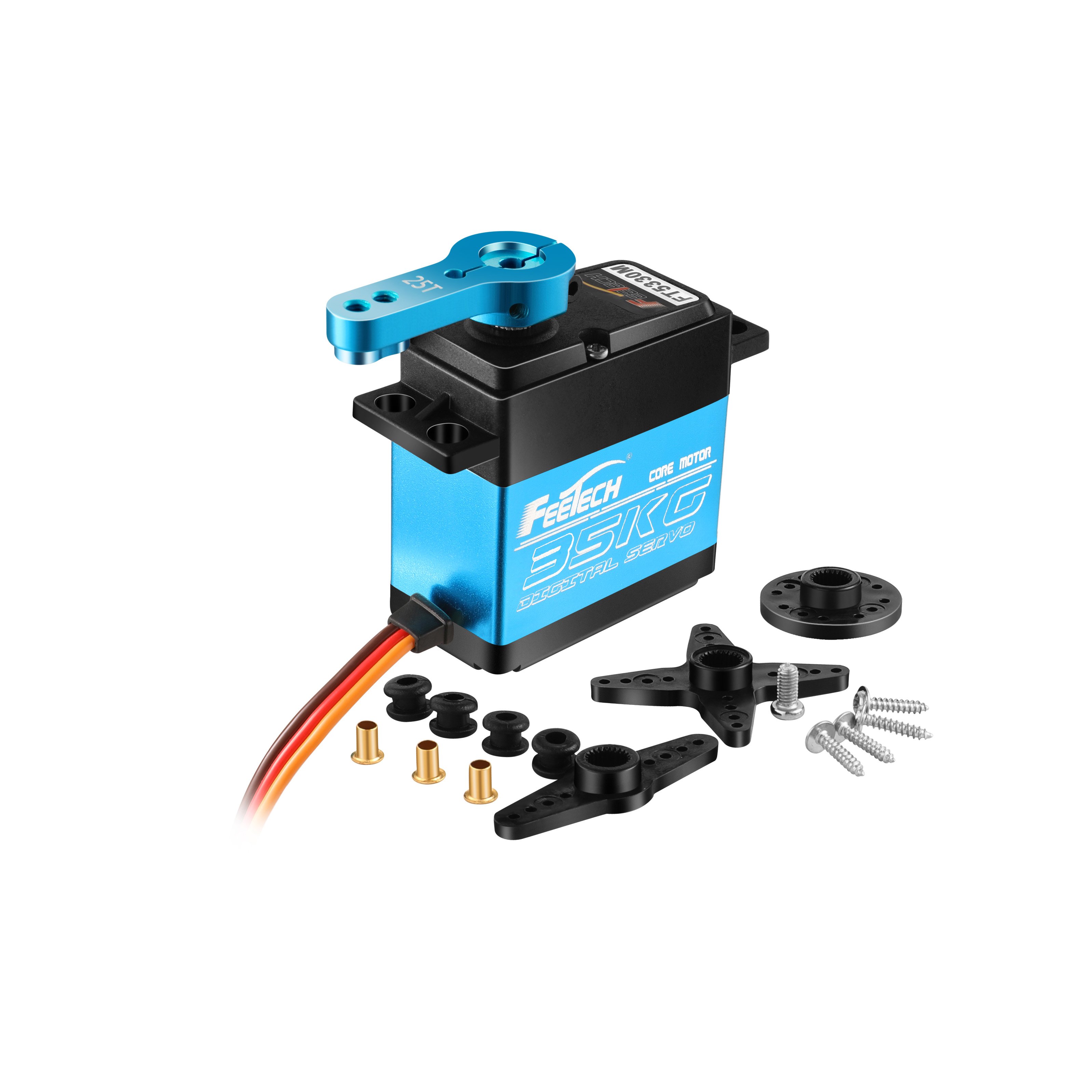 Waterproof FT5330M 180 Degree 30KG Torque Digital Standard Core Servo Metal Gear RC Plane 1/10 1/8 Car Crawler Buggy