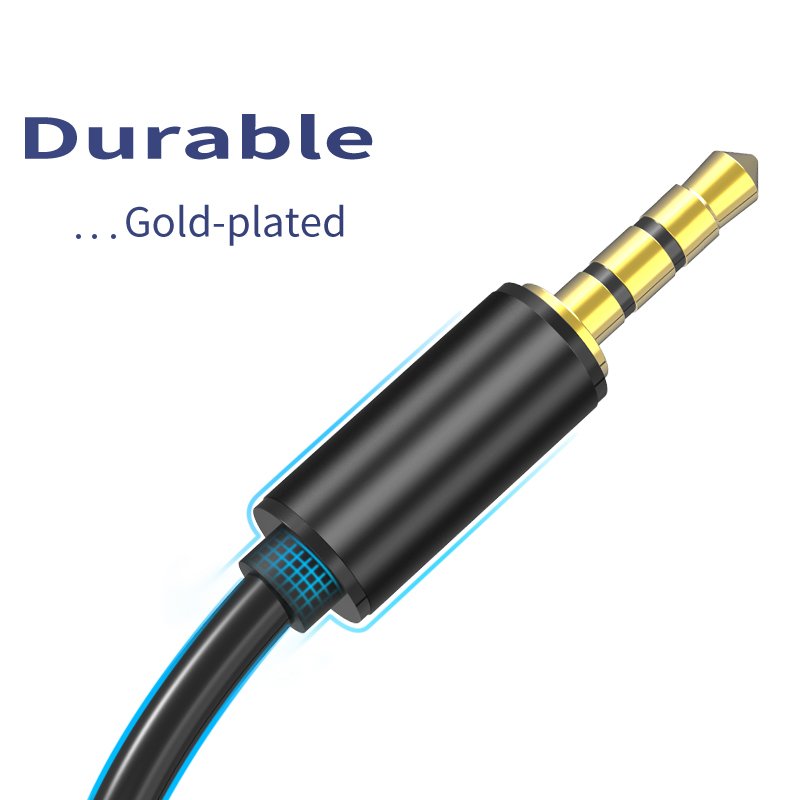 AUX 3.5mm to RCA Cable, Right & Left Channel, Double Shield OFC Audio Cord, Gold Plated Male Plug