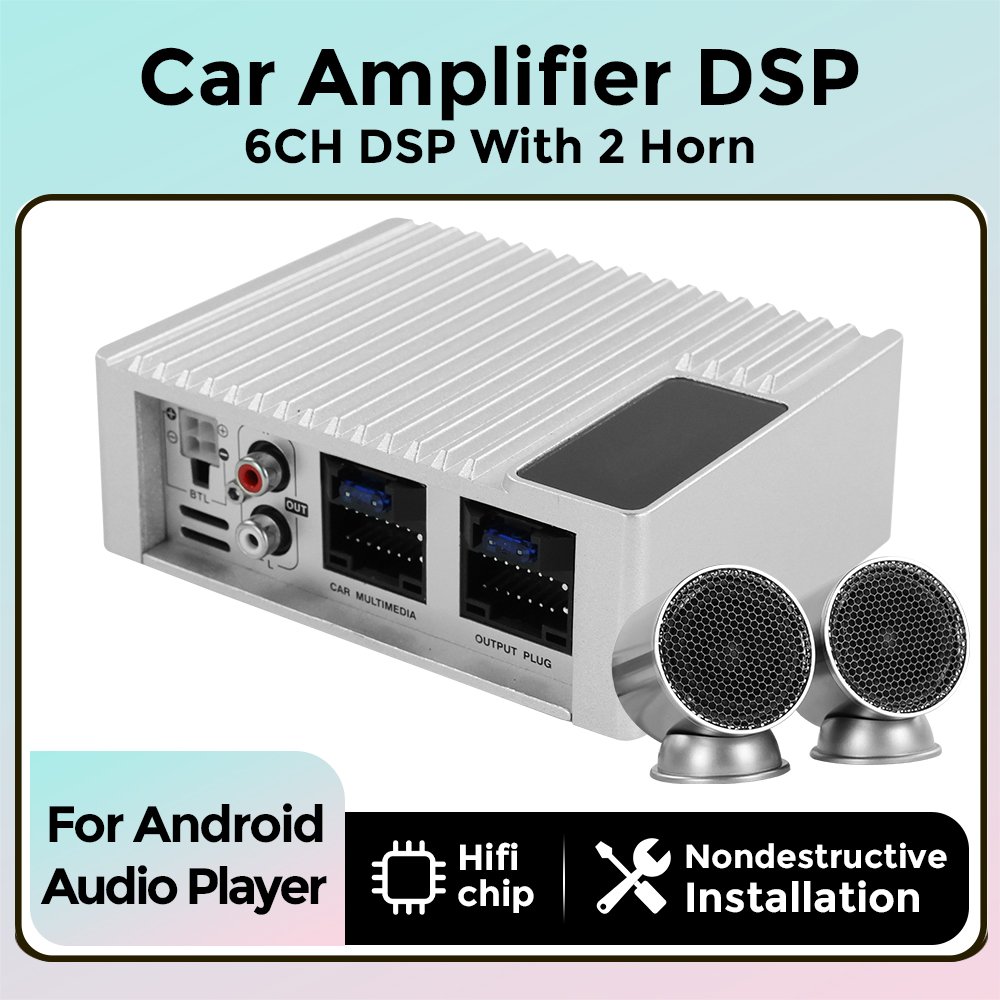 Mekede 4*50W 6CH DSP with 2 Horn Car DSP Amplifier for Android Radio