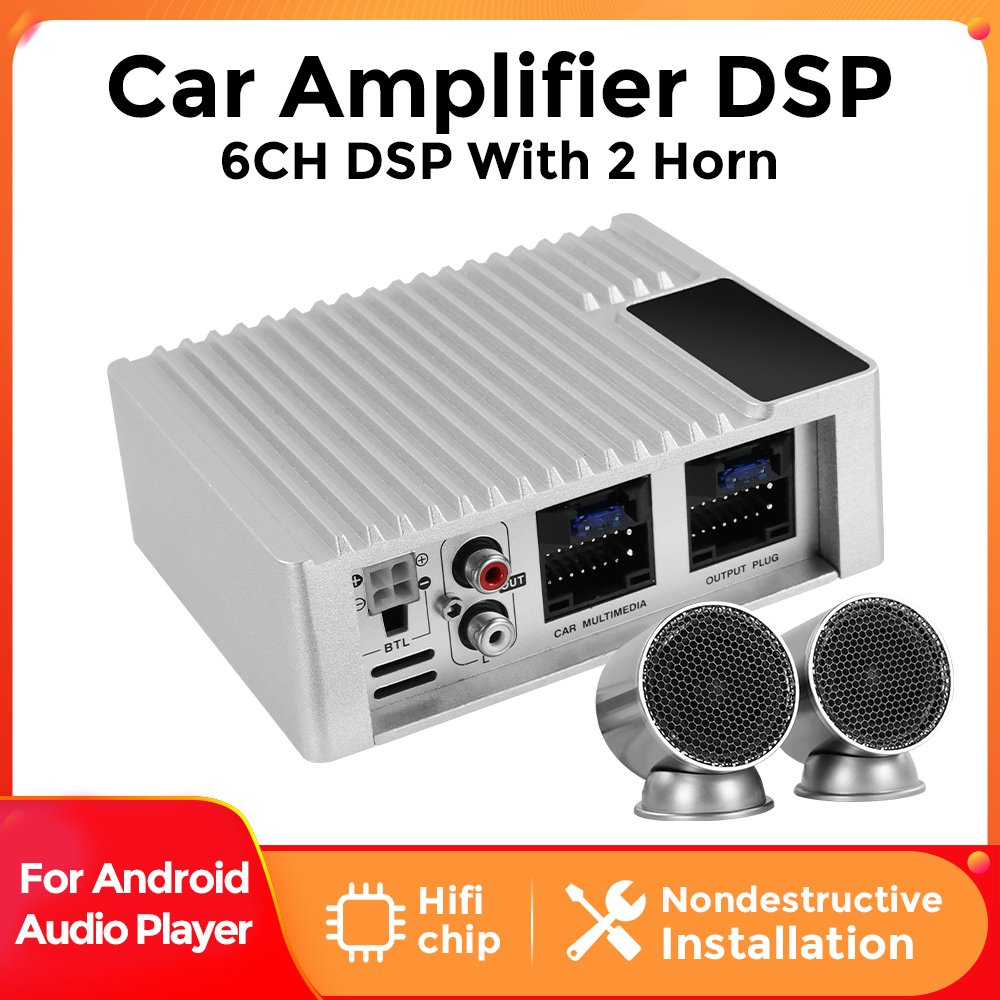 Mekede 4*50W 6CH DSP with 2 Horn Car DSP Amplifier for Android Radio