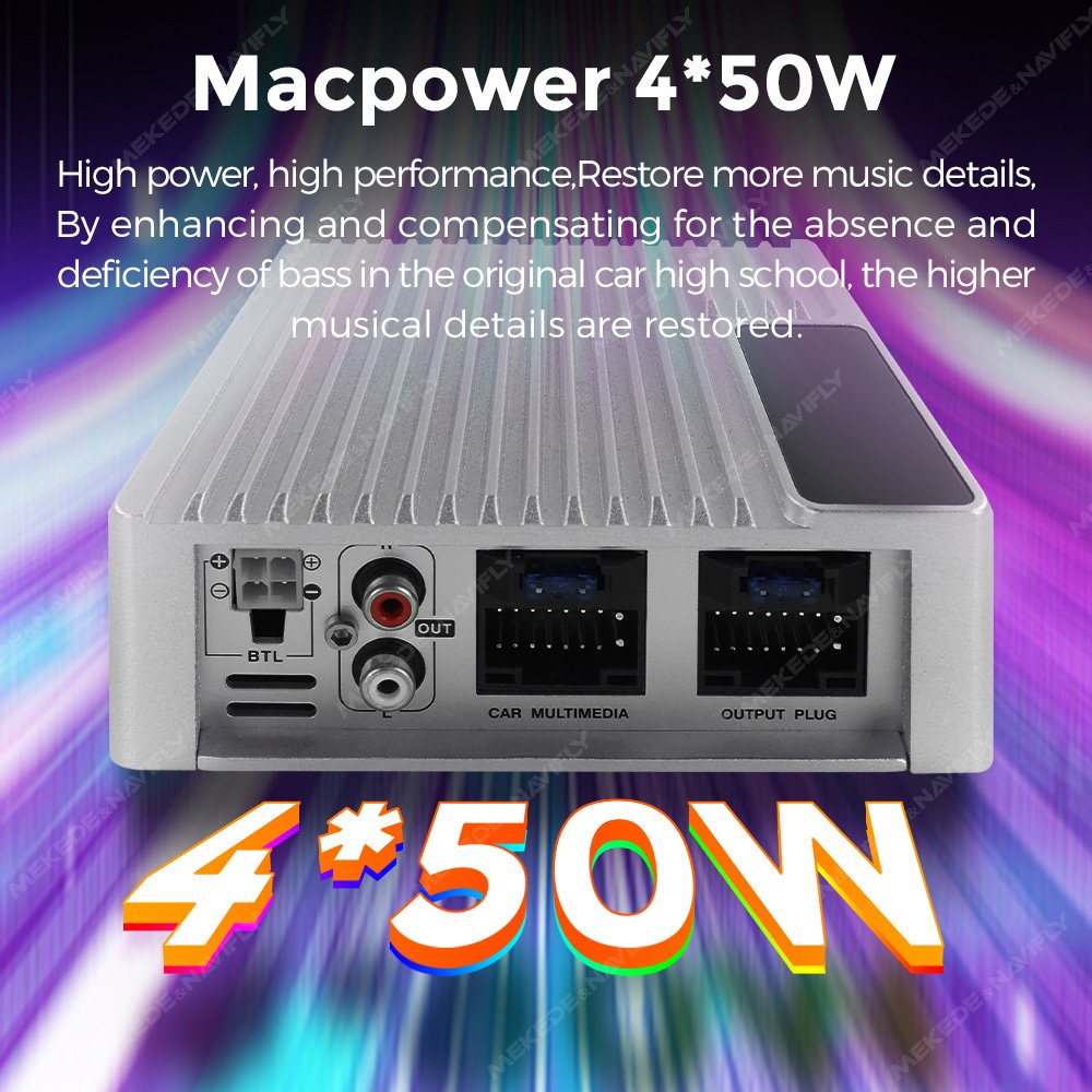 Mekede 4*50W 6CH DSP with 2 Horn Car DSP Amplifier for Android Radio