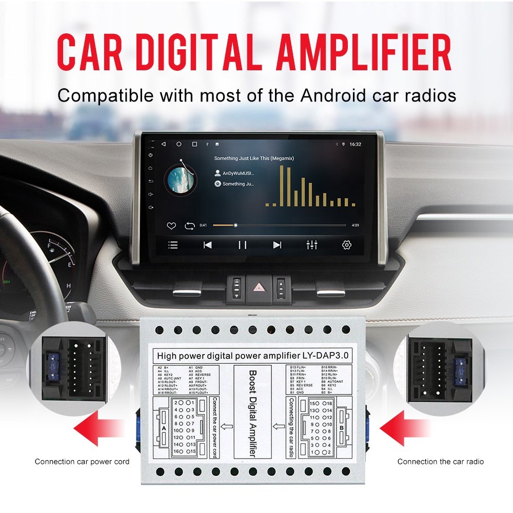 Wholesale Car DSP Radio 4 Channels 60W Audio Output Mini Car Amplifier for Car Multimedia Player