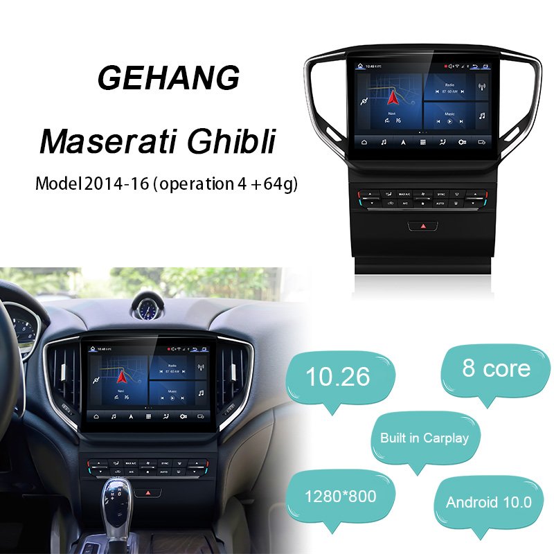 Android Car Radio 10.26'' GPS Navigation Autoradio Multimedia Player System Car Audio Stereo for Maserati Ghibli 2014-2016