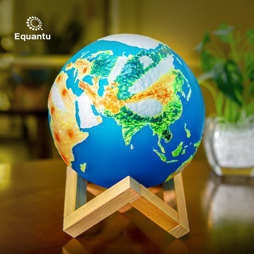Muslim islamic kids gift earth moon lamp quran reader speaker player APP control touch lamp led light quran player