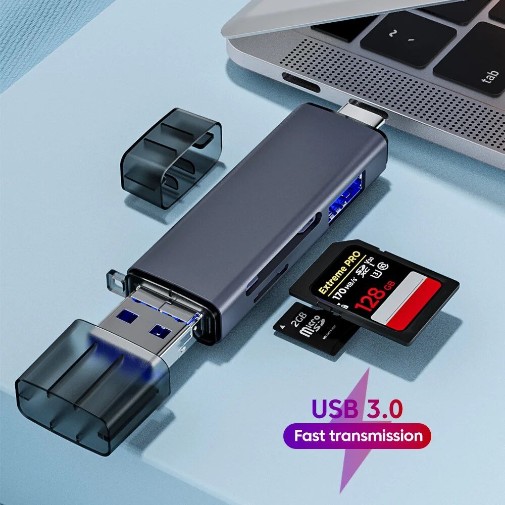 6 In 1 Multifunction Card Reader Usb 3.0 2.0 U Disk Type C/Micro /Tf/Sd Flash Drive Memory Card Reading Adapter Phone accessory