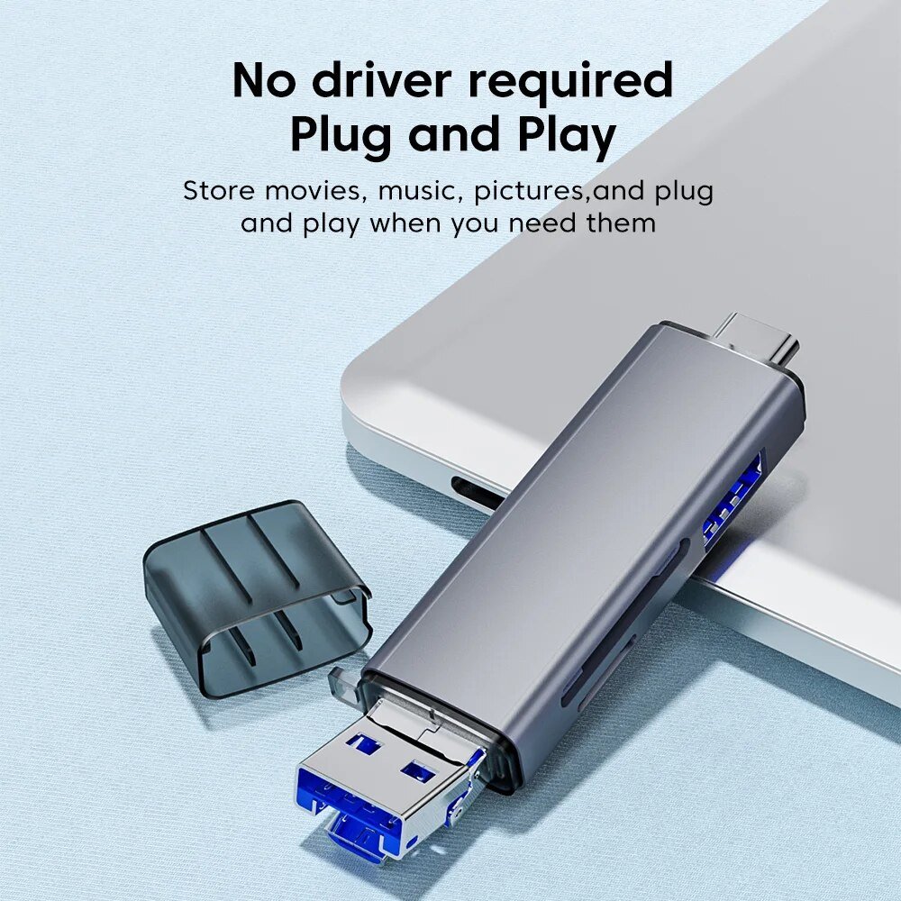 6 In 1 Multifunction Card Reader Usb 3.0 2.0 U Disk Type C/Micro /Tf/Sd Flash Drive Memory Card Reading Adapter Phone accessory