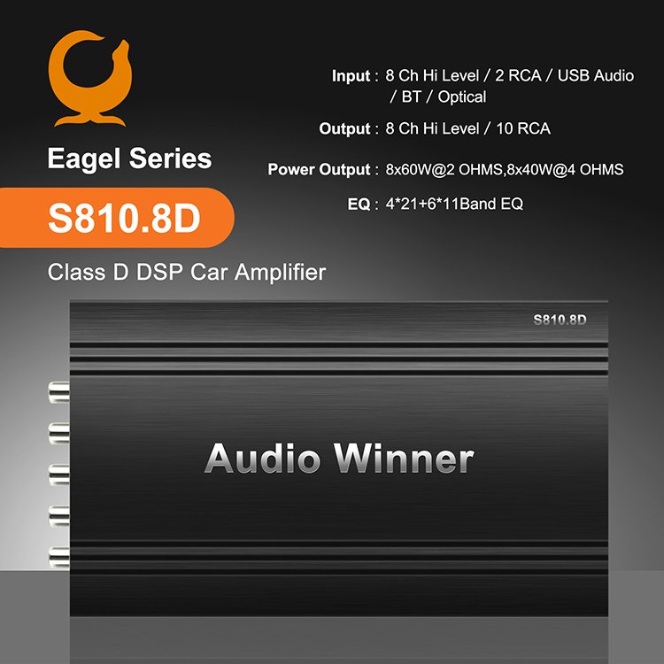 AudioWinner S810.8D HiFi New Arrival Professional Audio Dsp Amplificadores Power Amplifier