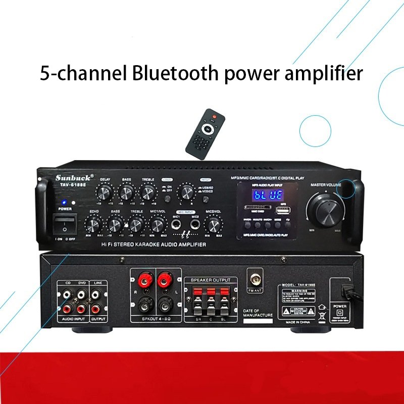 110V-240V HIFI Blue-teeth Amplifier Audio High-power 200W*2 2.0 Karaoke OK Home Theatre System Music Sound Speaker Amplifier