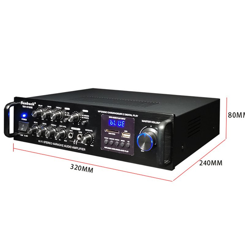110V-240V HIFI Blue-teeth Amplifier Audio High-power 200W*2 2.0 Karaoke OK Home Theatre System Music Sound Speaker Amplifier