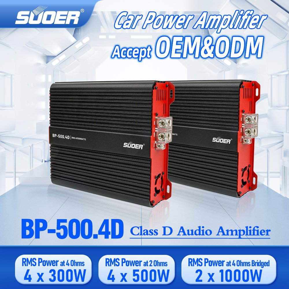 Suoer BP-500.4D-J Car Amp 4 Channel Full Range Amplificador Para Max Power 6000w Car Amplifier