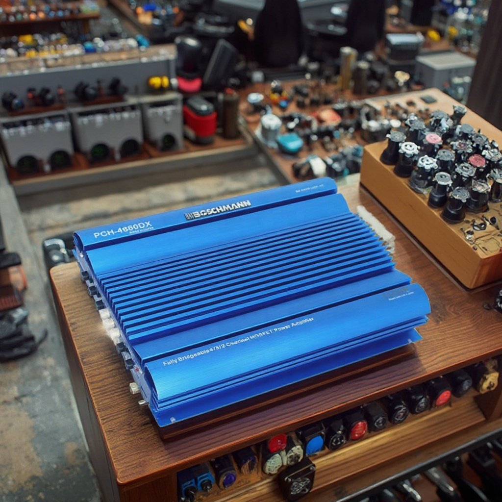 High Quality 12V Class AB Car Audio Power Amplifier 4-Channel PCH-4880DX with Aluminium Material and Crossovers(Equalizers)