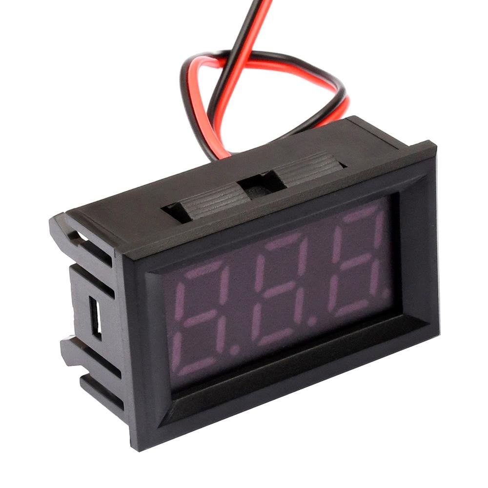 0.56Inch 2 Lines LED Digital Voltmeter Detector DC 4.5-30V Voltage Capacity Monitor Volt Panel Tester Meter for Motorcycle Car