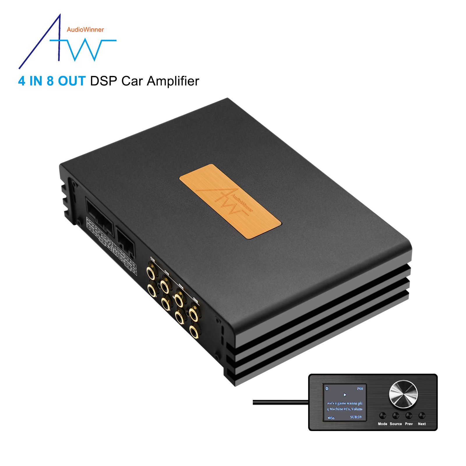 AudioWinner E48.8A New LCD Display Remote Control Car Audio Sound System Dsp Automotive Amplifier Module for HD Media Player
