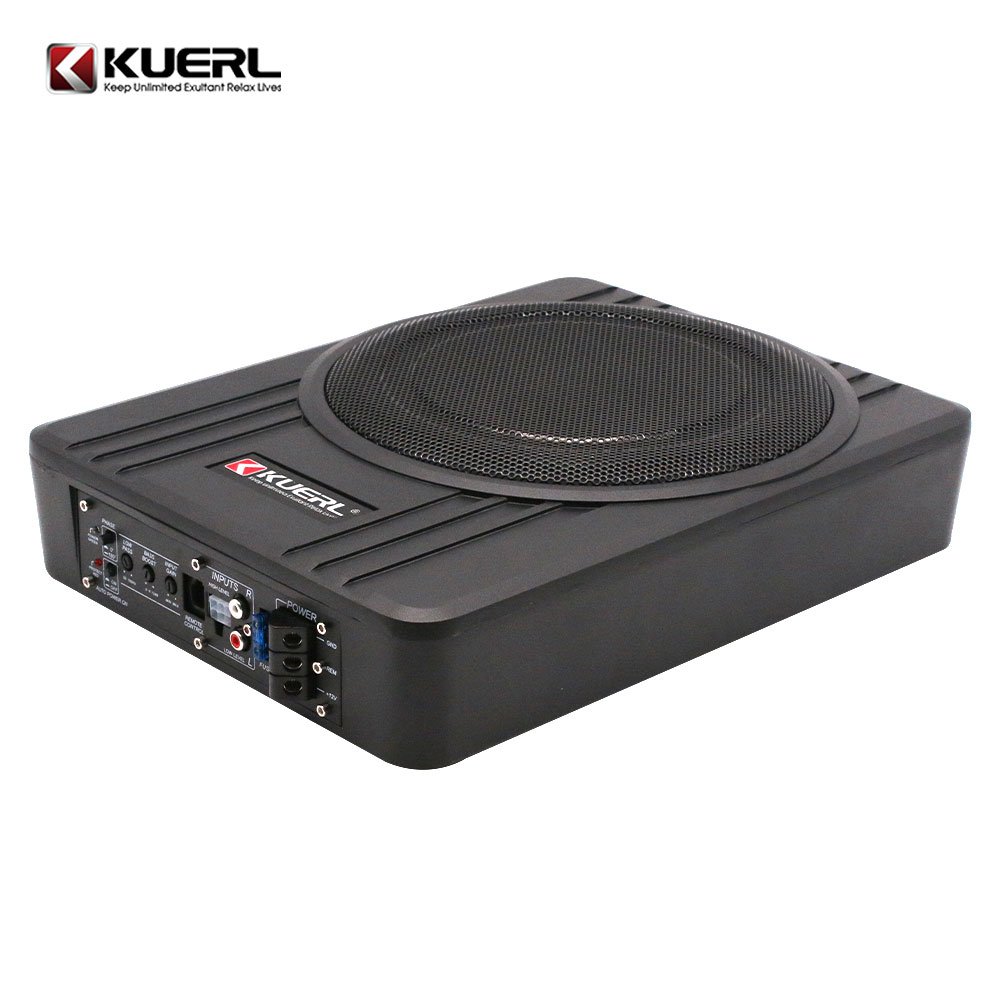 New Model 10 Inch 600W Auto Under Seat Thin Active Subwoofer Slim Amplifier Subwoofer for Car