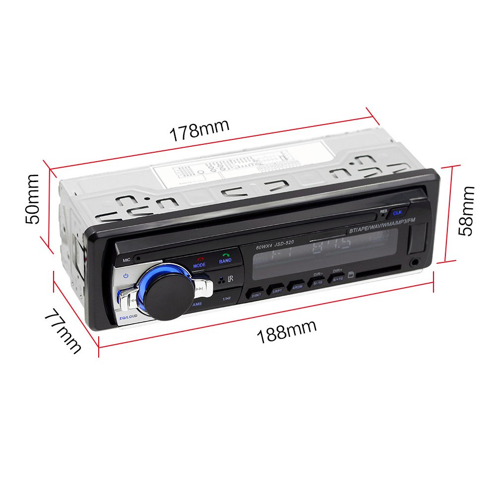 Single One Din Car Radio 24V BT Car Mp3 Player JSD520 Aux-in USB Handsfree Car Audio FM Transmitter Autoradio Stereo