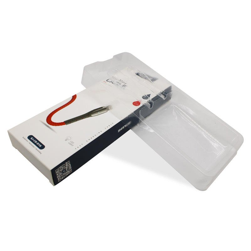 Custom electronic product packaging data audio cable retail wall hanging box data line packaging