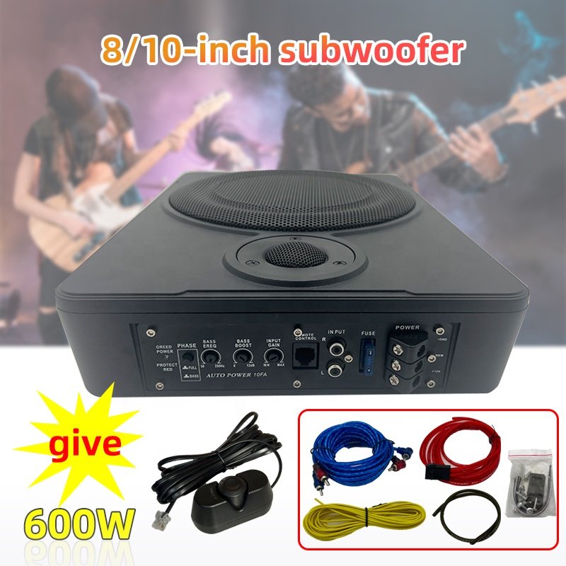 Professional Car Audio Subwoofer 8 Inch 10 Inch Seat Slim Woofer 12V Ultra-thin Subwoofer for Car with Amplifier