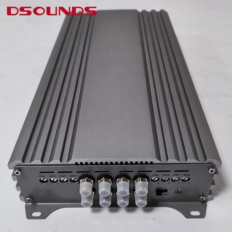 8 Channel Post Power Amplifier 85Wx8CH with 8 Channel Car Audio Amplifier of High Power for Car Subwoofer Speaker