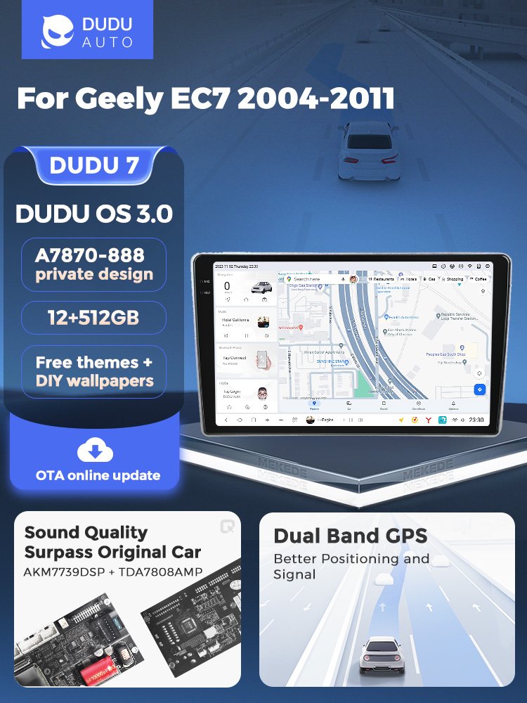 Mekede DUDUAUTO Car Radio Player BT5.0 4G WiFi Car-play Auto 360 Panoramic Camera for Geely EC7 2004-2011 with Car Player