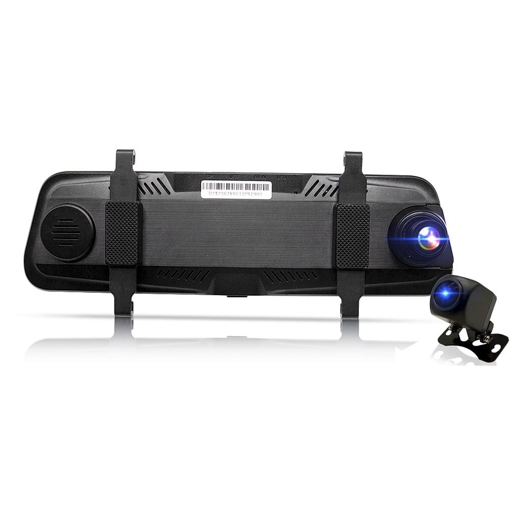 10 Inch Mirror Camera Car DVR Video Recorder Touch Screen 1080P Front and Rear AHD Lens Dash Cam Streaming Car Black Box