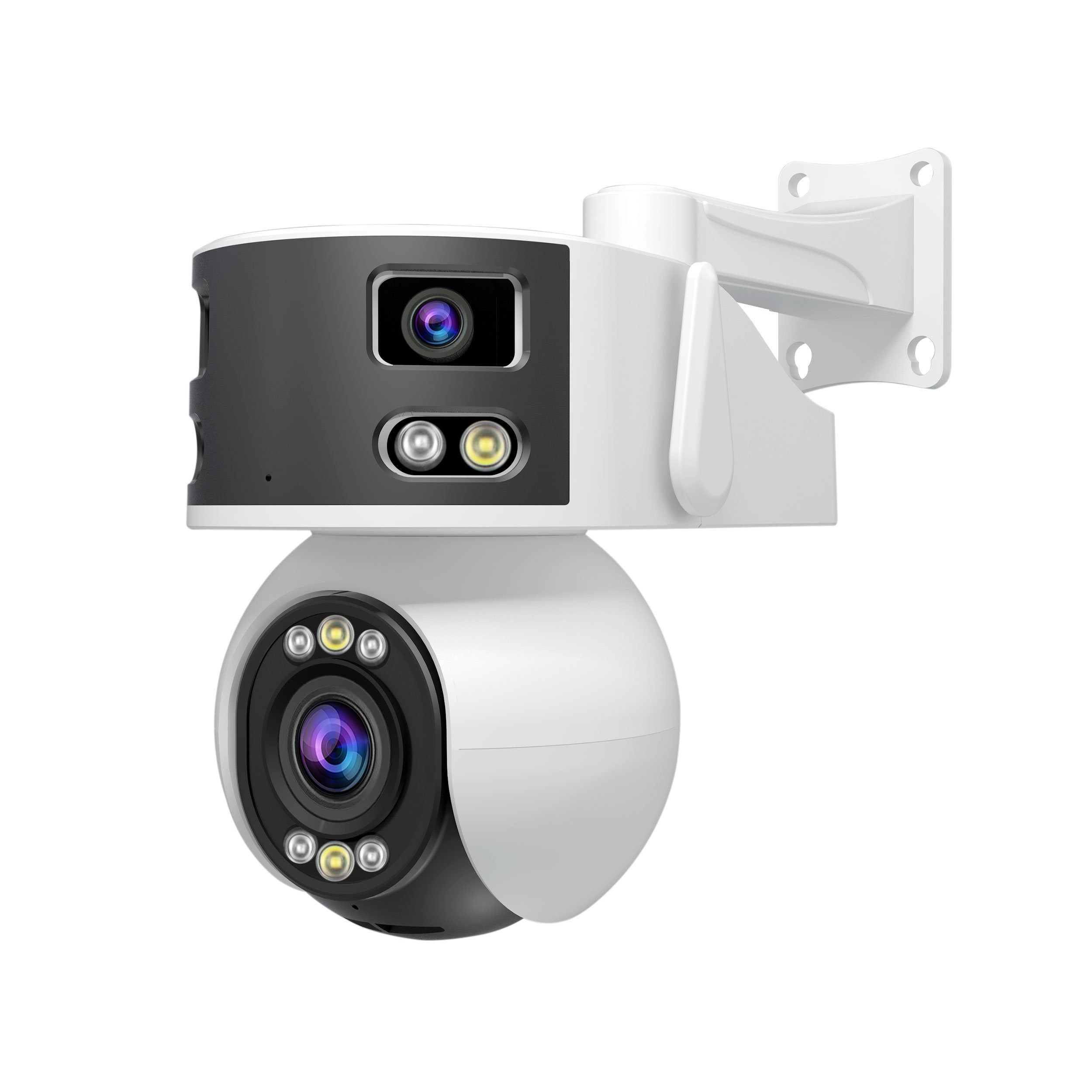 SriHome Wireless IP Camera with Three Lenses 5x Optical Zoom Support 256GB TF Card and Human Face, Car Model, Flame Recognition