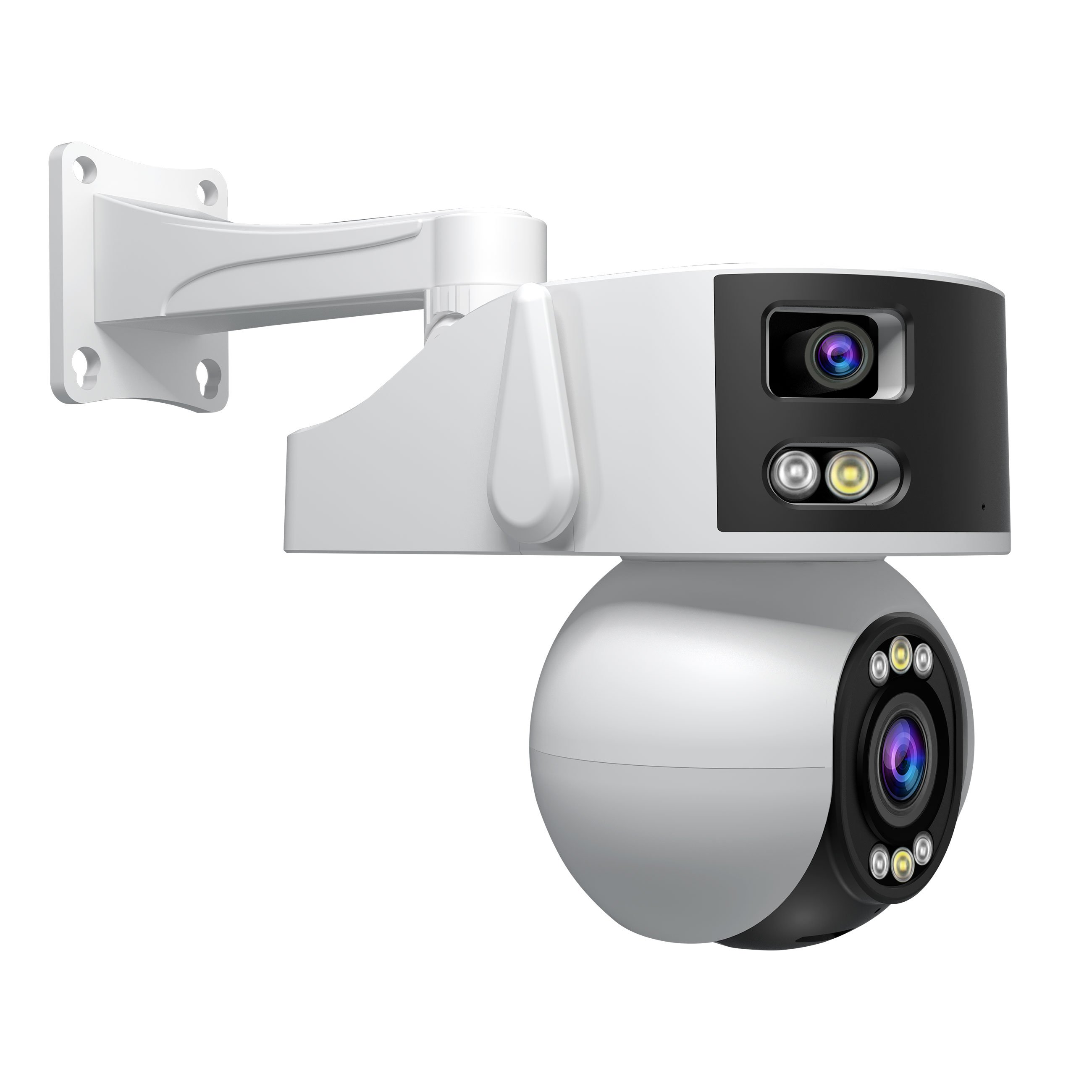 SriHome Wireless IP Camera with Three Lenses 5x Optical Zoom Support 256GB TF Card and Human Face, Car Model, Flame Recognition