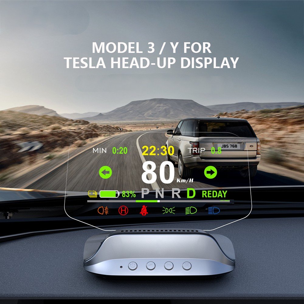 2023 T3 Auto Tesla Model 3 HUD Head-up Display Handtaschen MPH KMH Speed Alarm Turn Signal Accessories