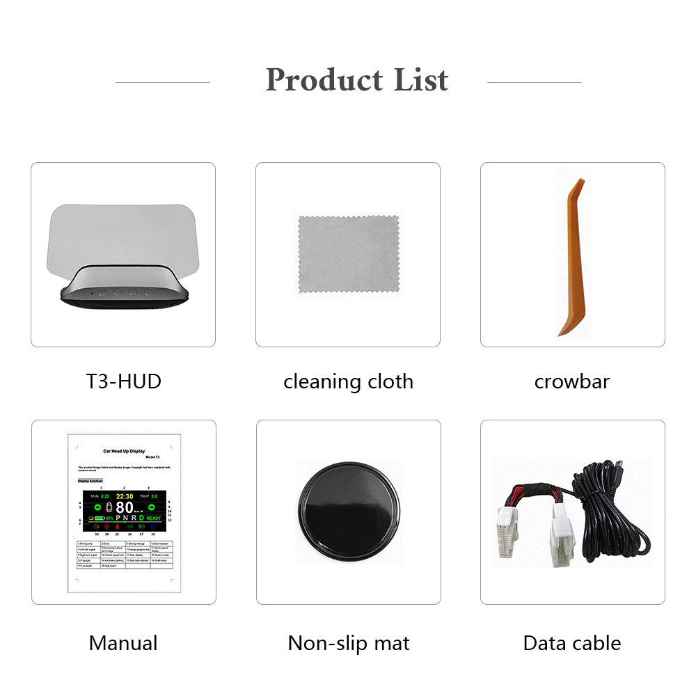 2023 T3 Auto Tesla Model 3 HUD Head-up Display Handtaschen MPH KMH Speed Alarm Turn Signal Accessories
