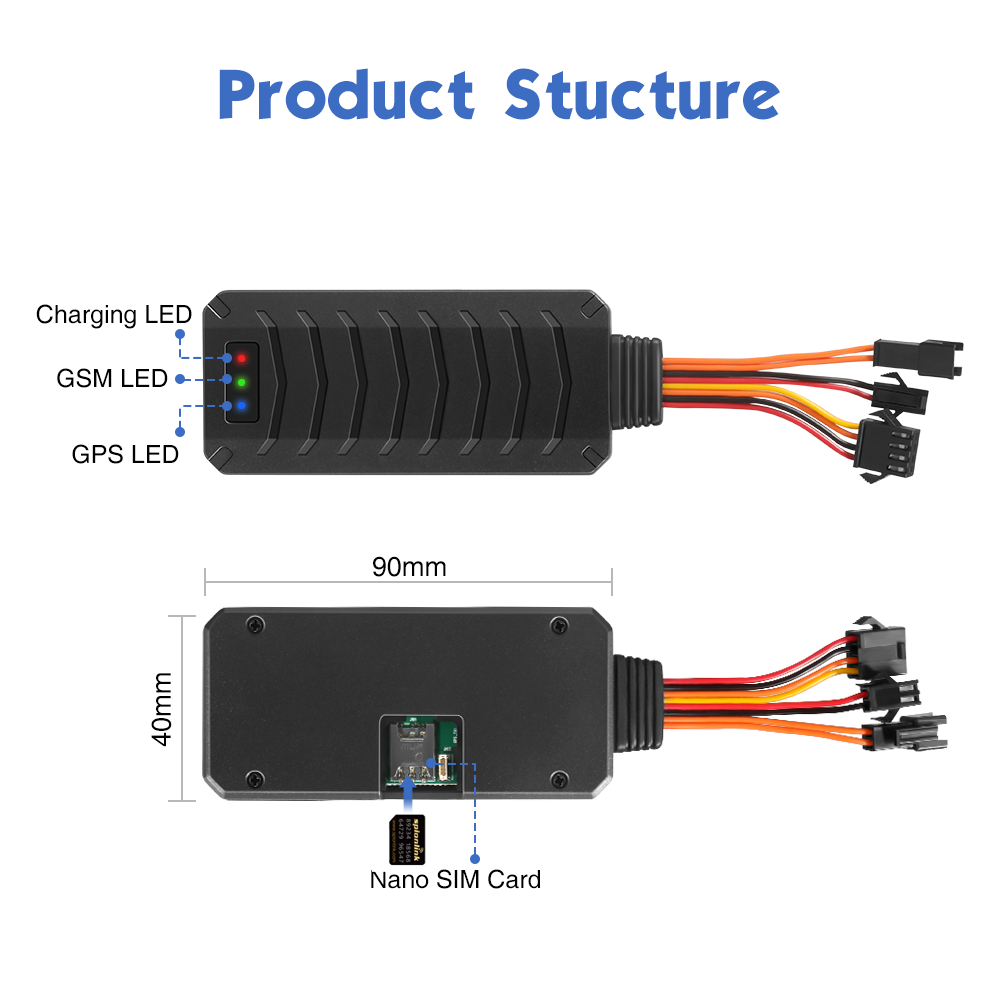 Mv790 Gsm Anti-theft Geo-fence Overspeed Alarms System Voice Monitor Sim Card Gps Car Motorcycle Tracking Device With Software
