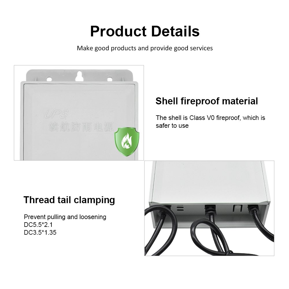 Mini UPS Portable Power Station With Charger for WiFi Router Outdoor Closed-Circuit Television Security Cameras 12v2a