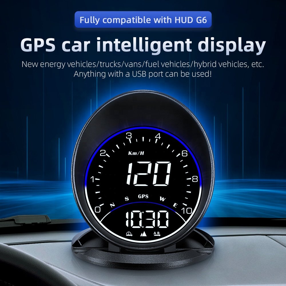 Factory HUD 4 Inches LED Large Screen GPS Gauge G6 Speedometer Diagnostic USB Head up Display Car Speed Gps Hud