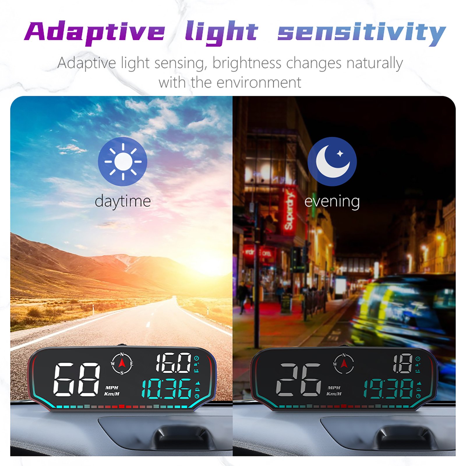 Newest HUD G14 GPS Large Display Speedometer Head up Gauge USB Car Accessories Gps Hud Display for Vehicles