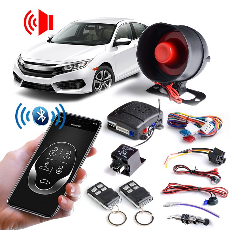 Phone APP Remote Control Car Alarm System Universal DC 12V Car Alarm System With Remote Control