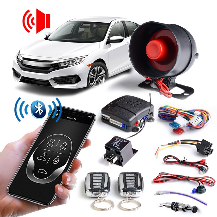 Phone APP Remote Control Car Alarm System Universal DC 12V Car Alarm System With Remote Control