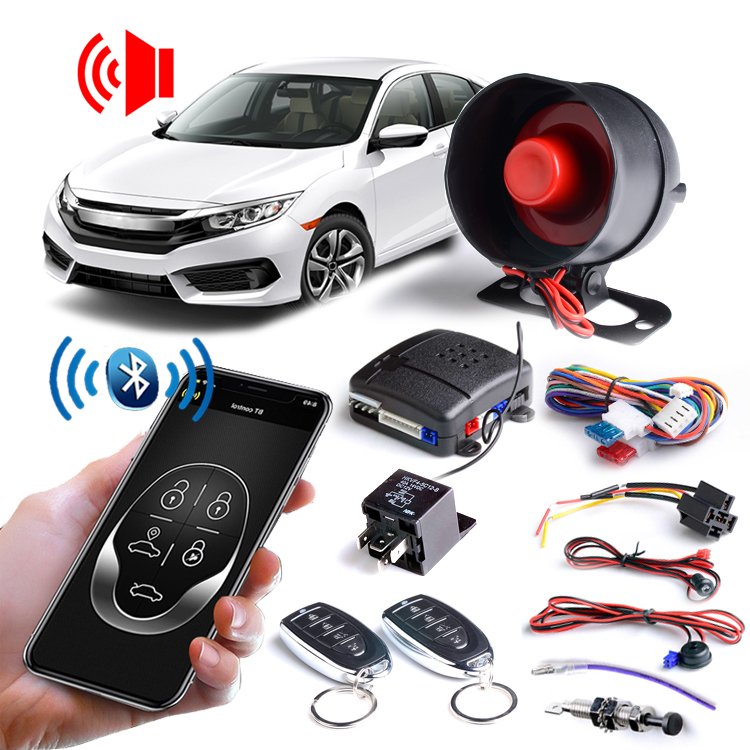 Phone APP Remote Control Car Alarm System Universal DC 12V Car Alarm System With Remote Control