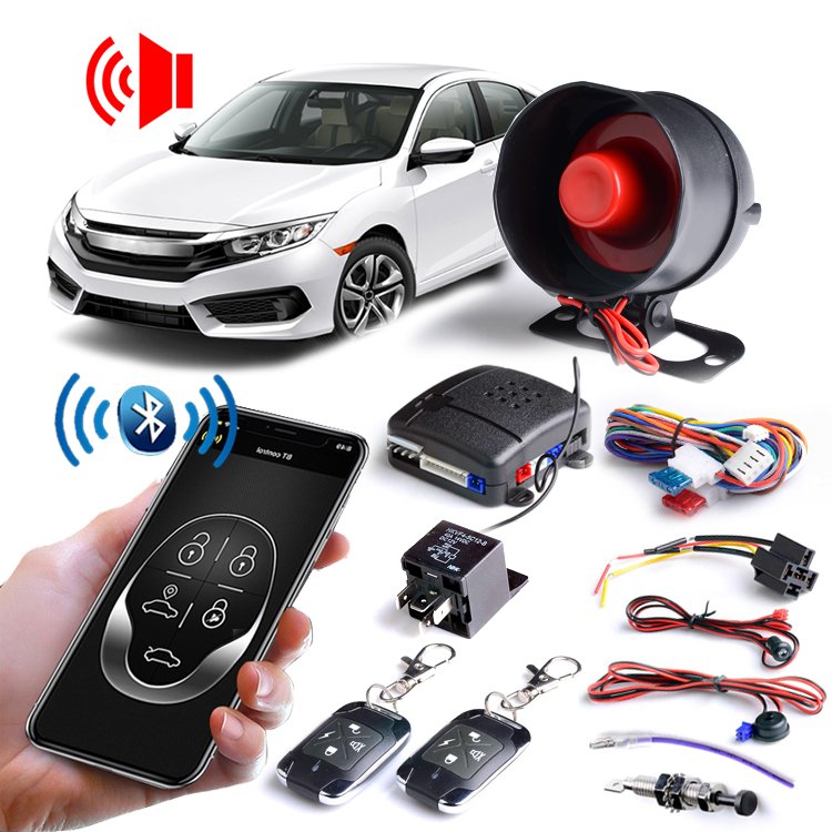 Phone APP Remote Control Car Alarm System Universal DC 12V Car Alarm System With Remote Control