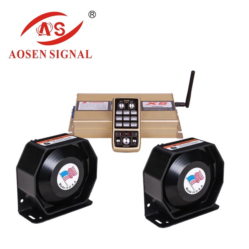 X5 Warning Emergency Alarm Fire Wireless Siren Horn PA Speaker With 2 Unit Ultra Slim Speakers